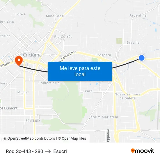 Rod.Sc-443 - 280 to Esucri map