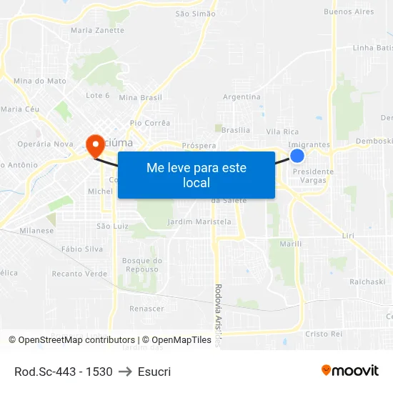 Rod.Sc-443 - 1530 to Esucri map