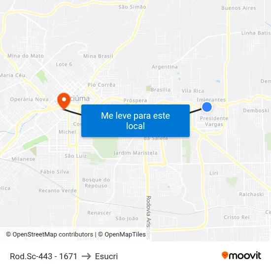 Rod.Sc-443 - 1671 to Esucri map