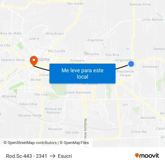 Rod.Sc-443 - 2341 to Esucri map