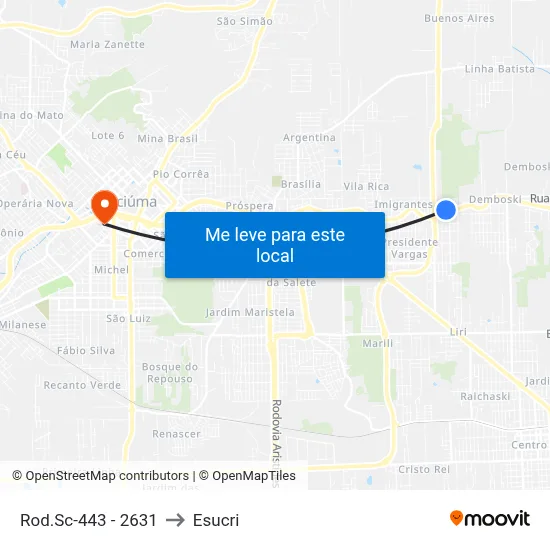 Rod.Sc-443 - 2631 to Esucri map