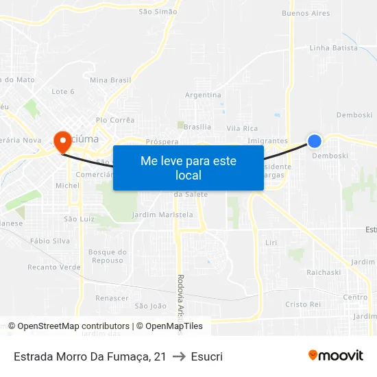 Estrada Morro Da Fumaça, 21 to Esucri map