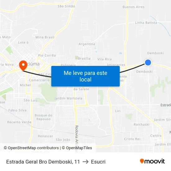 Estrada Geral Bro Demboski, 11 to Esucri map