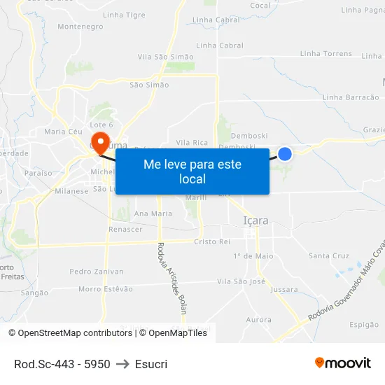 Rod.Sc-443 - 5950 to Esucri map