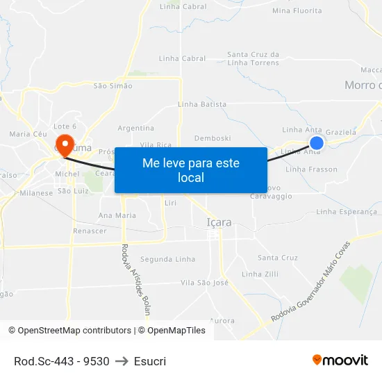 Rod.Sc-443 - 9530 to Esucri map