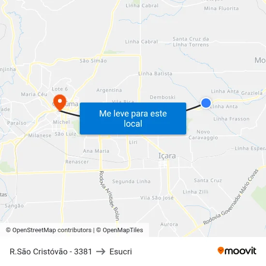 R.São Cristóvão - 3381 to Esucri map