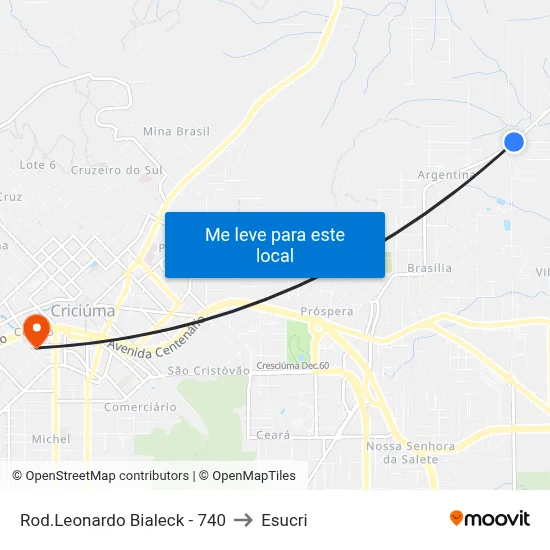 Rod.Leonardo Bialeck - 740 to Esucri map