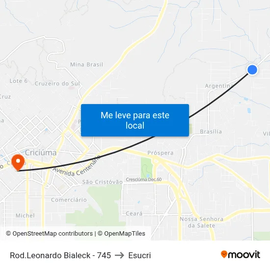 Rod.Leonardo Bialeck - 745 to Esucri map