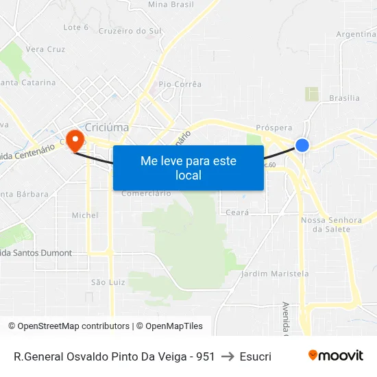 R.General Osvaldo Pinto Da Veiga - 951 to Esucri map