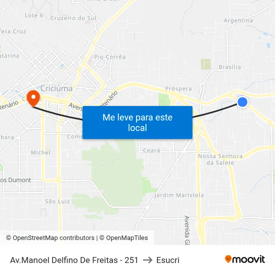 Av.Manoel Delfino De Freitas - 251 to Esucri map
