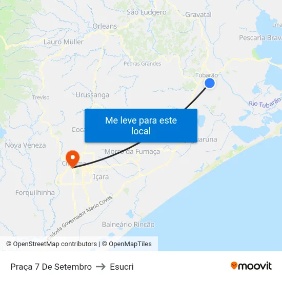 Praça 7 De Setembro to Esucri map