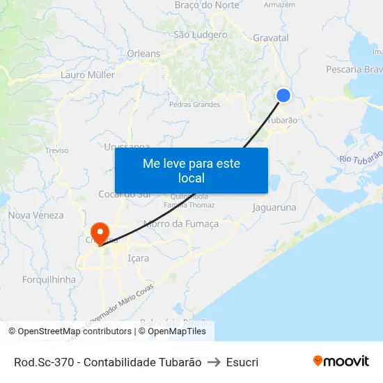 Rod.Sc-370 - Contabilidade Tubarão to Esucri map
