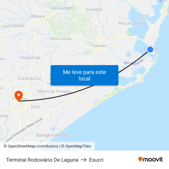 Terminal Rodoviário De Laguna to Esucri map