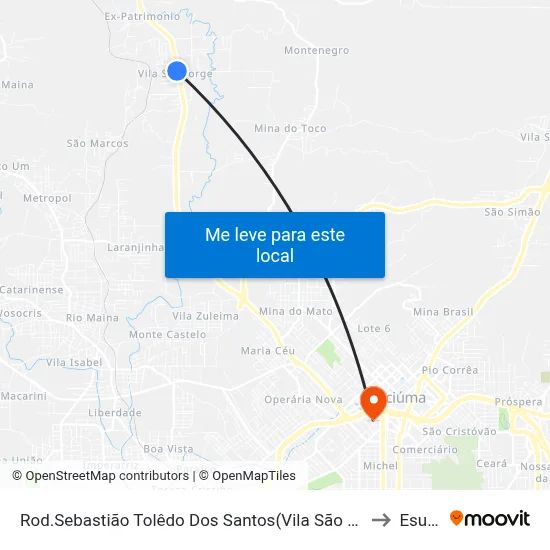 Rod.Sebastião Tolêdo Dos Santos(Vila São Jorge) to Esucri map