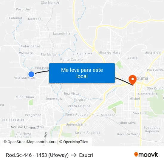 Rod.Sc-446 - 1453 (Ufoway) to Esucri map