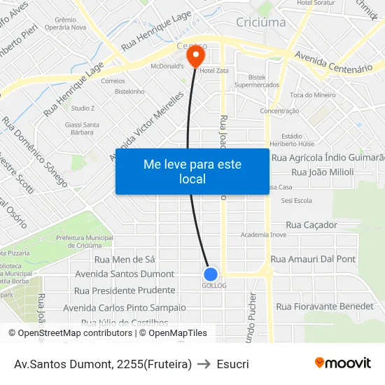 Av.Santos Dumont, 2255(Fruteira) to Esucri map