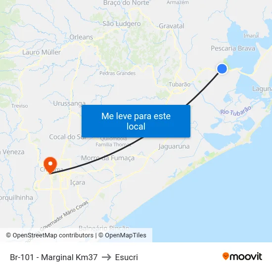 Br-101 - Marginal Km37 to Esucri map