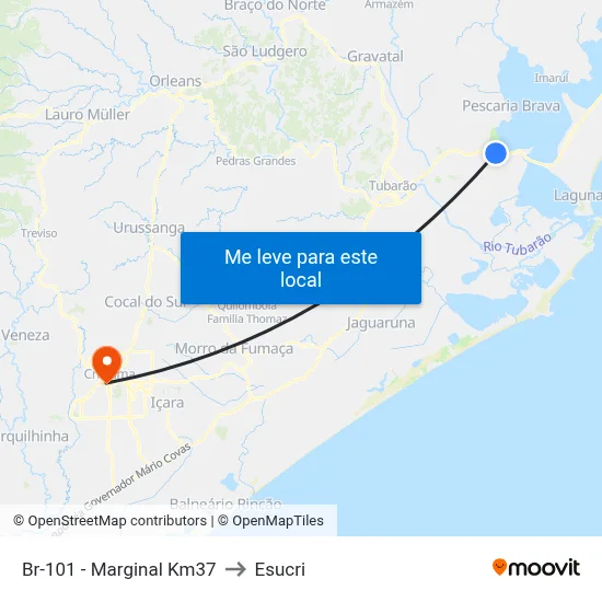 Br-101 - Marginal Km37 to Esucri map