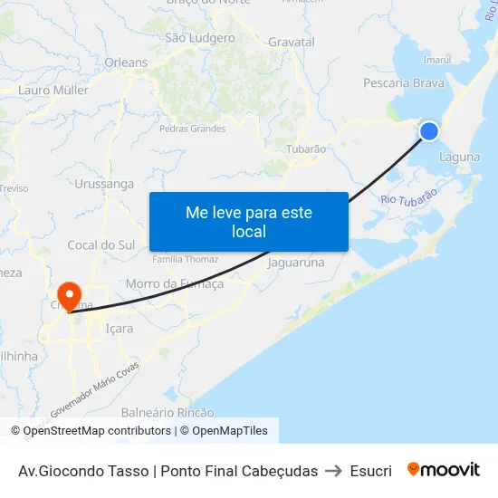 Av.Giocondo Tasso | Ponto Final Cabeçudas to Esucri map