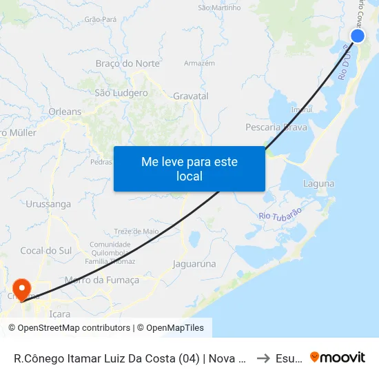 R.Cônego Itamar Luiz Da Costa (04) | Nova Brasília to Esucri map