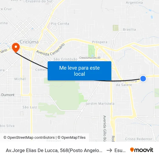 Av.Jorge Elias De Lucca, 568(Posto Angeloni) to Esucri map