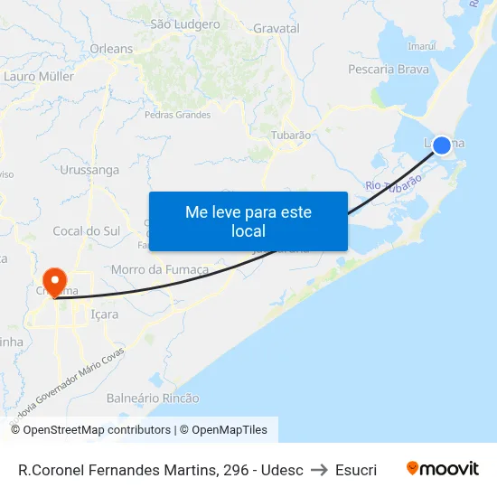 R.Coronel Fernandes Martins, 296 - Udesc to Esucri map