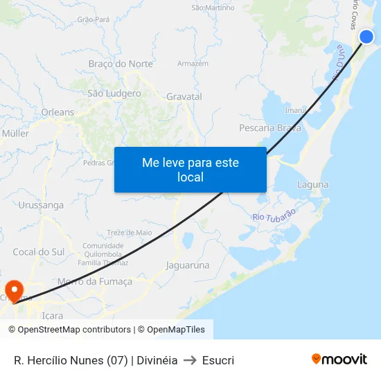 R. Hercílio Nunes (07) | Divinéia to Esucri map