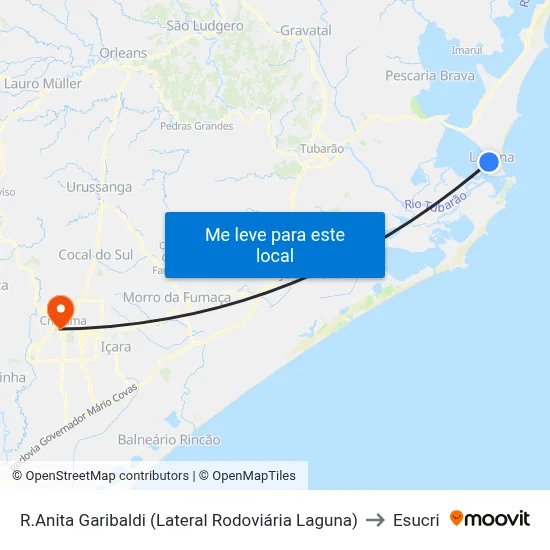 R.Anita Garibaldi (Lateral Rodoviária Laguna) to Esucri map