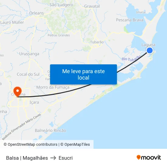 Balsa | Magalhães to Esucri map
