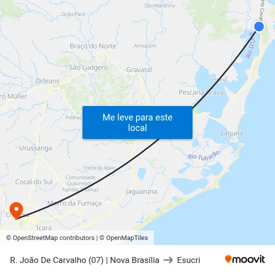 R. João De Carvalho (07) | Nova Brasília to Esucri map