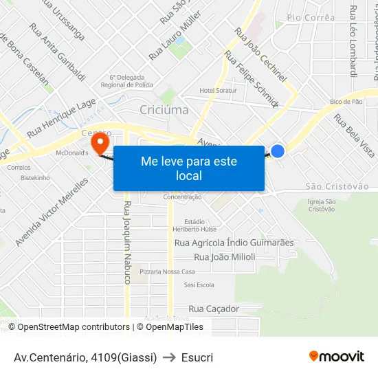 Av.Centenário, 4109(Giassi) to Esucri map