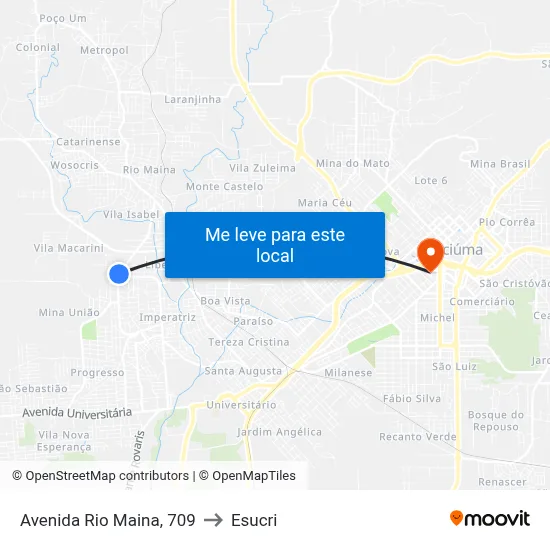 Avenida Rio Maina, 709 to Esucri map