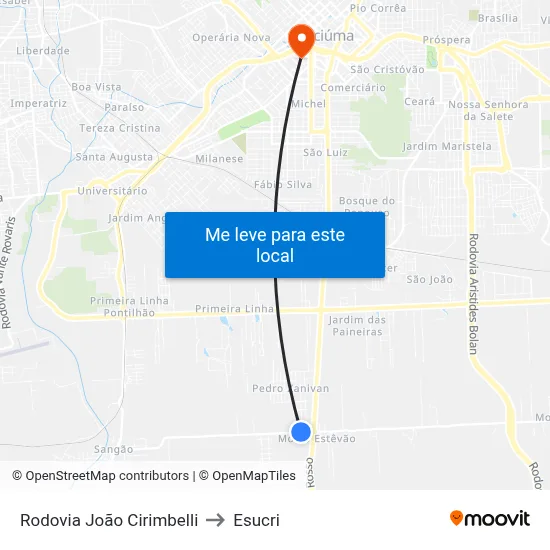 Rodovia João Cirimbelli to Esucri map