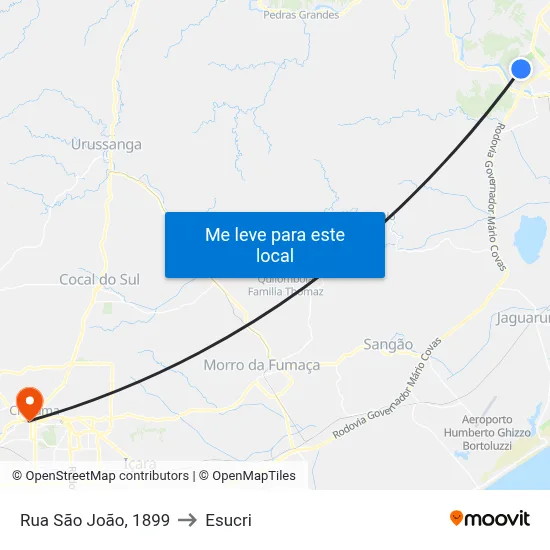 Rua São João, 1899 to Esucri map