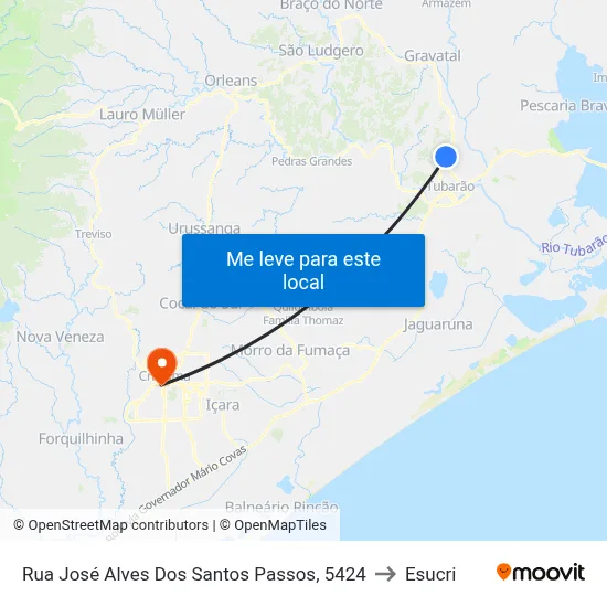 Rua José Alves Dos Santos Passos, 5424 to Esucri map