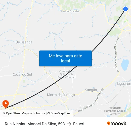 Rua Nicolau Manoel Da Silva, 593 to Esucri map