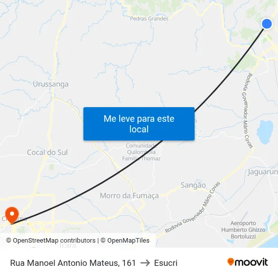 Rua Manoel Antonio Mateus, 161 to Esucri map