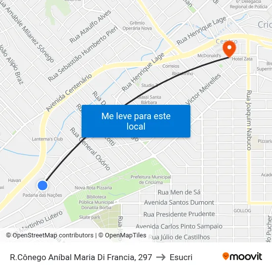 R.Cônego Aníbal Maria Di Francia, 297 to Esucri map