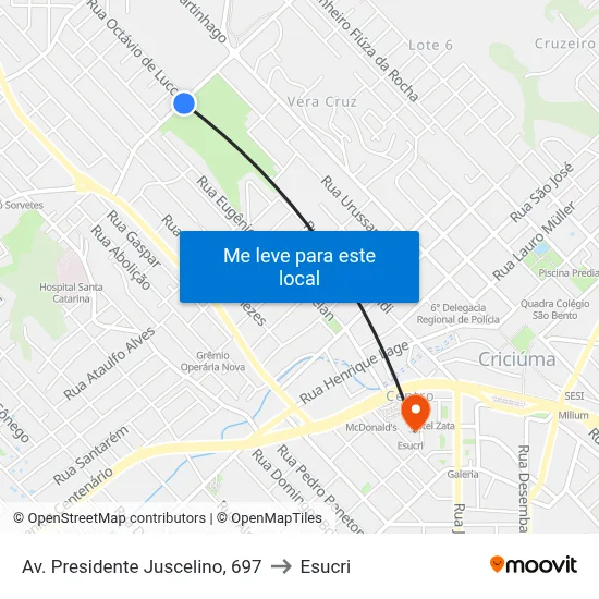 Av. Presidente Juscelino, 697 to Esucri map