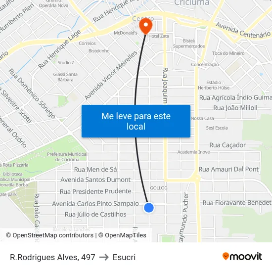 R.Rodrigues Alves, 497 to Esucri map