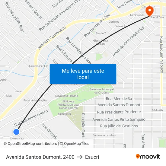 Avenida Santos Dumont, 2400 to Esucri map