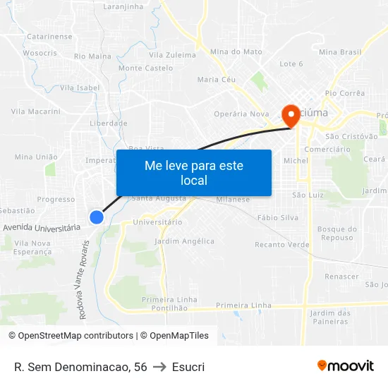 R. Sem Denominacao, 56 to Esucri map