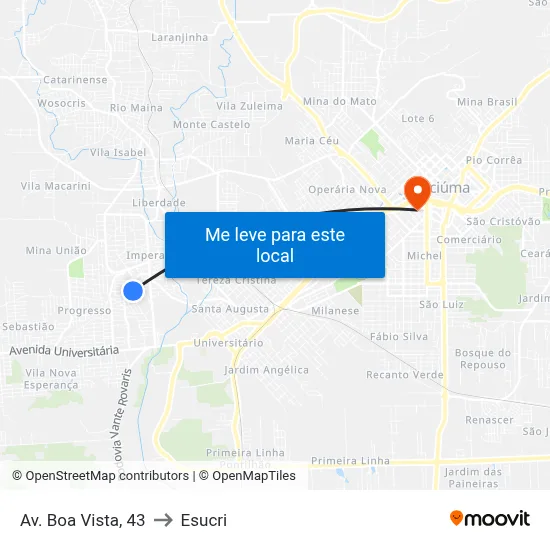 Av. Boa Vista, 43 to Esucri map