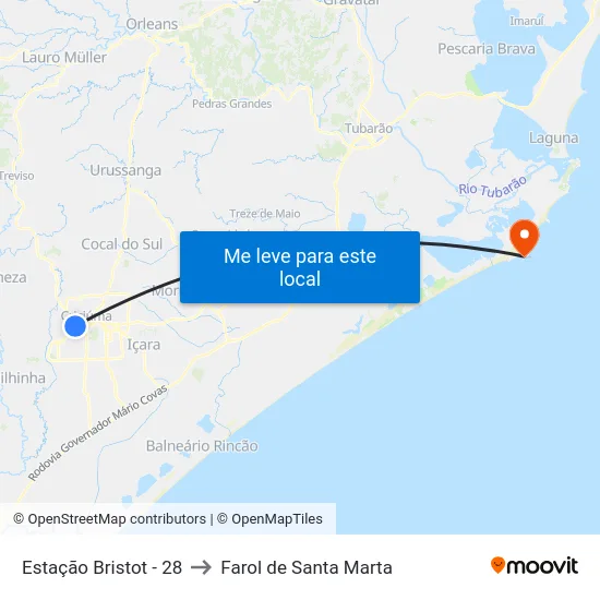 Estação Bristot - 28 to Farol de Santa Marta map