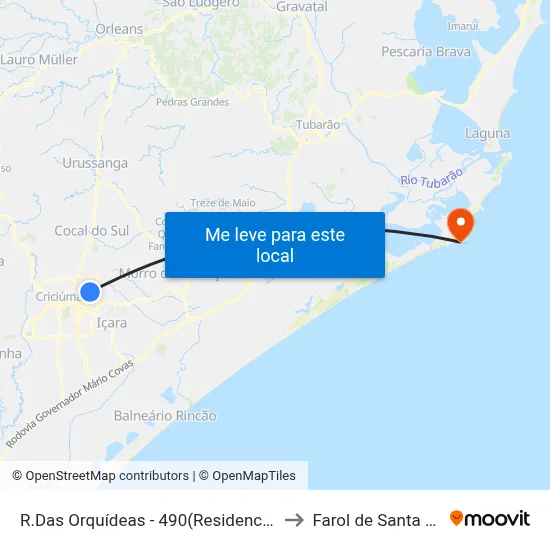 R.Das Orquídeas - 490(Residencial Turim) to Farol de Santa Marta map