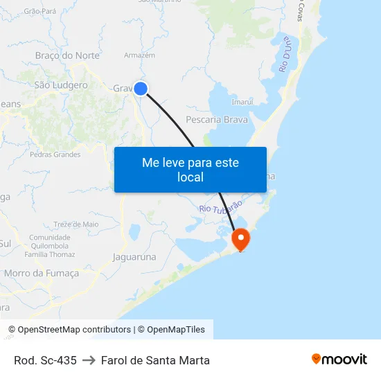 Rod. Sc-435 to Farol de Santa Marta map