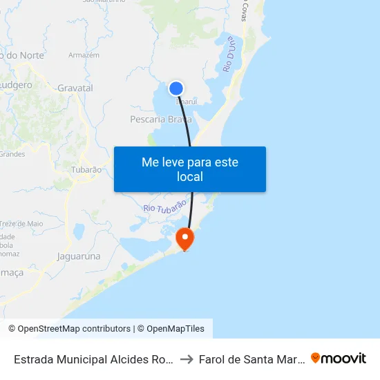 Estrada Municipal Alcides Rosa to Farol de Santa Marta map