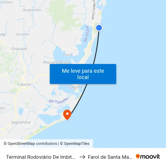 Terminal Rodoviário De Imbituba to Farol de Santa Marta map
