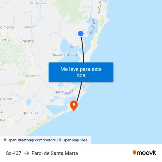 Sc-437 to Farol de Santa Marta map