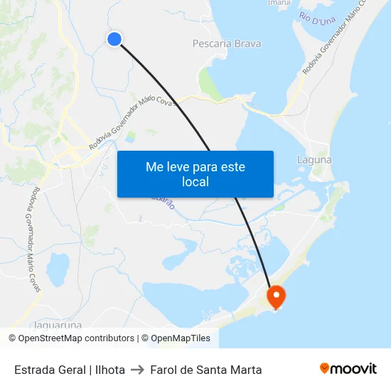 Estrada Geral | Ilhota to Farol de Santa Marta map